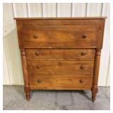 Antique American Empire Or Sheraton Style Cherry W