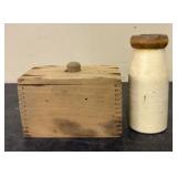 Pair Of Primitive Items Including Butter Mold With