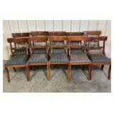 Lot Of 10 Cherry Upholstered Dining Chairs 18"X22"