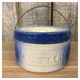 Antique Blue - White Salt-Glazed Stoneware Butter