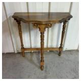 Antique Walnut Demilune Console Table in Edwardian