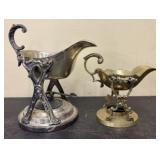 Vintage Silver Plated Saucier Sets - Gravy Boats W
