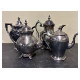 Vintage Silver Plated Teapots - Coffee Pots 10X10"