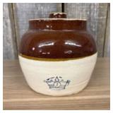 Vintage Robinson Ransbottom Stoneware Bean Pot Wit