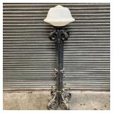 Early Antique Heavy Wrought Iron Light With Decora