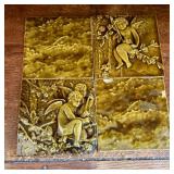Early Collectible Antique Majolica Fireplace Tiles