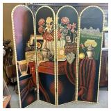 Large Antique Four-Fold Room Divider featuring an