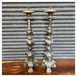 Pair Of Early Italian Pricket Altar Candlesticks -
