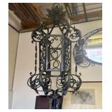Antique Spanish Revival Style Wrought Iron Pendant