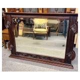 Antique Victorian Style Heavily Carved Wooden Mirr