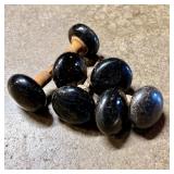 Antique Black Porcelain Door Knobs 3'