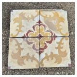 Lot Of Four Sacre Bleu French Hotel Tiles 8'X8'
