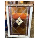Antique Victorian Stained Glass Window featuring a