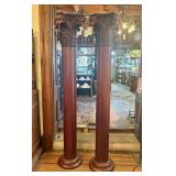 Pair Of Mahogany Grecian Style Columns With Detail
