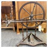19th Century French Wooden Spinning Wheel As Found