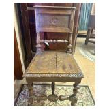 Antique English/French Oak Chair, likely from the