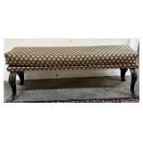 Antique Victorian Style Upholstered Bench With Cas
