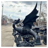 Large Cast Metal Dragon Statue - Outdoor Decoratio