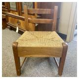 Vintage Solid Wood Child's Chair featuring a Ladde