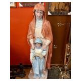 Large Vintage Plaster Statue Depicting Saint Anne
