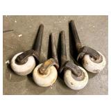 Set Of Antique Porcelain Furniture Caster Wheels 5