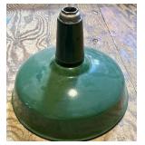 Vintage Industrial Green Enamel - White Porcelain