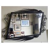Vintage French Art Deco Style Wall Mirror featurin