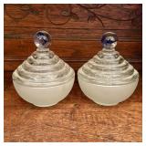 Pair Of Castres, French Bonbonniere Jars 4.5'X6'