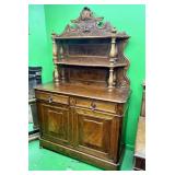 Antique French Walnut Buffet - Detailed Carvings A