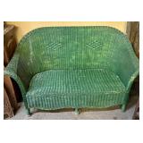 Lloyd Loom Style Antique Wicker Sofa 27'X54'X34'