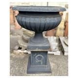 Large Cast Iron Urn Victorian Style On Decorated C