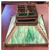 Antique Mission Style Slag Glass Lamp Shade 15'X15