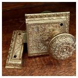 Antique Victorian-era Eastlake Style Rim Lock Set,