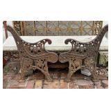 Antique Victorian Style Cast Iron Bench Ends With