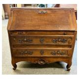 French Antique Secretary Desk - Slant Drop-Front W