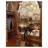 Victorian Style Etched Filigree Brass Table Lamp W