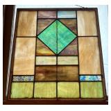 Antique Decorative Stained Glass Window Panel 22'X