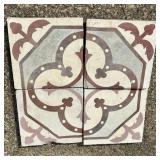 Lot Of Four Sacre Blue French Hotel Tiles 8'X8'