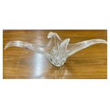 Mid Century French Pulled Blown Clear Glass Center