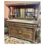 Antique Quarter Sawn Oak Sideboard With Claw Feet