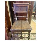 Antique English/French Oak Chair, likely from the
