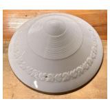 Art-Deco Milk Glass Pendant Light Shade 16'X16'X6'