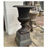 Antique Style Cast Iron Garden Urn Planter On Deco