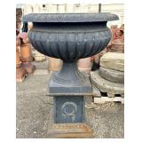Large Cast Iron Urn Victorian Style On Decorated C