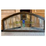 Antique Stained Glass Window Panel featuring a Dec