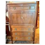 French Empire Style Mahogany Secretary Desk With D