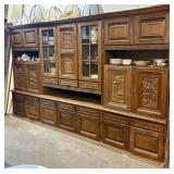 Large German-Style Carved Wood Schrank - Wall Unit