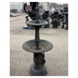 Cast Iron Two-Tier Victorian Style Swan Decorated