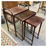 Vintage Wooden Nesting Table Set 15'X22'X33'