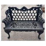 Cast Iron Victorian Style Heavy Black Settee - Gar